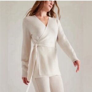 Athleta Cream Wrap Sweater
